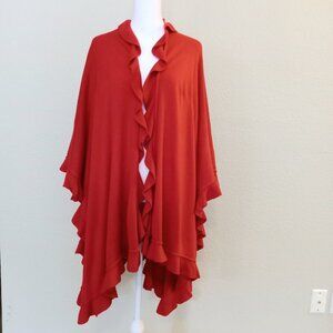 Marcus Adler New York Red Seasonal Wrap Officecore Corpcore Sweater Top NWT